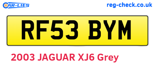 RF53BYM are the vehicle registration plates.