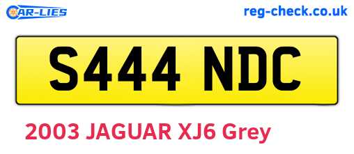 S444NDC are the vehicle registration plates.