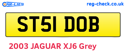 ST51DOB are the vehicle registration plates.