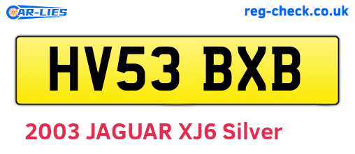 HV53BXB are the vehicle registration plates.