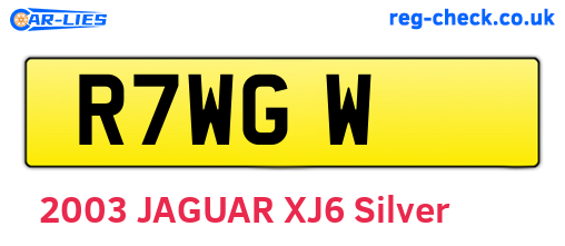 R7WGW are the vehicle registration plates.