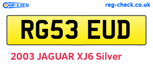 RG53EUD are the vehicle registration plates.