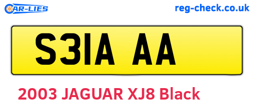 S31AAA are the vehicle registration plates.