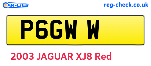 P6GWW are the vehicle registration plates.
