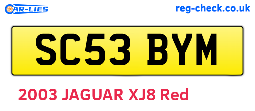 SC53BYM are the vehicle registration plates.