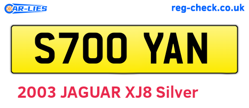 S700YAN are the vehicle registration plates.