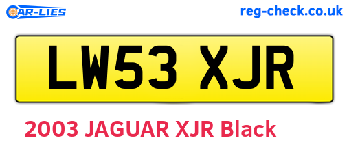 LW53XJR are the vehicle registration plates.