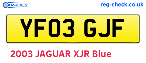 YF03GJF are the vehicle registration plates.