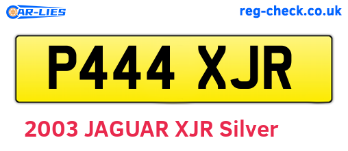 P444XJR are the vehicle registration plates.