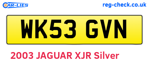 WK53GVN are the vehicle registration plates.
