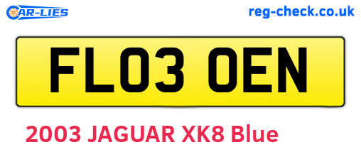 FL03OEN are the vehicle registration plates.