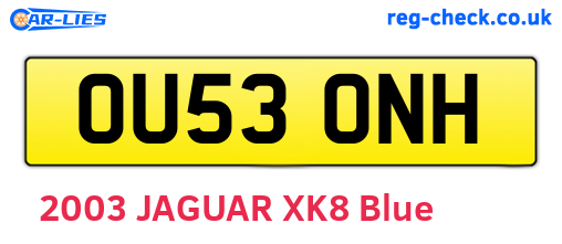 OU53ONH are the vehicle registration plates.