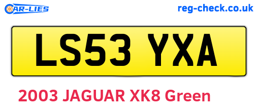 LS53YXA are the vehicle registration plates.