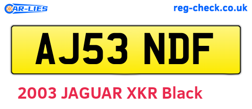AJ53NDF are the vehicle registration plates.