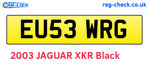 EU53WRG are the vehicle registration plates.