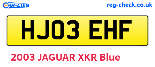 HJ03EHF are the vehicle registration plates.