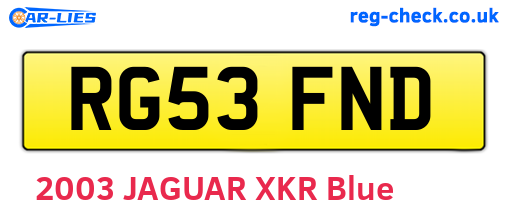 RG53FND are the vehicle registration plates.