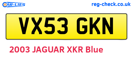 VX53GKN are the vehicle registration plates.