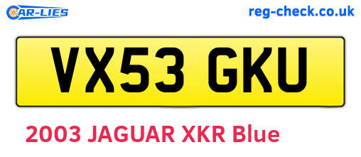 VX53GKU are the vehicle registration plates.