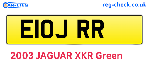 E10JRR are the vehicle registration plates.