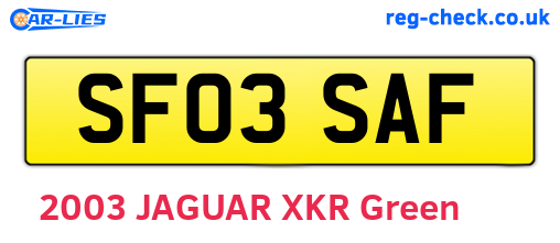 SF03SAF are the vehicle registration plates.
