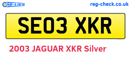 SE03XKR are the vehicle registration plates.