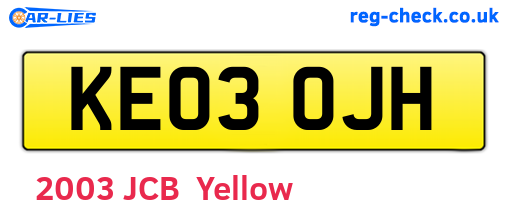 KE03OJH are the vehicle registration plates.