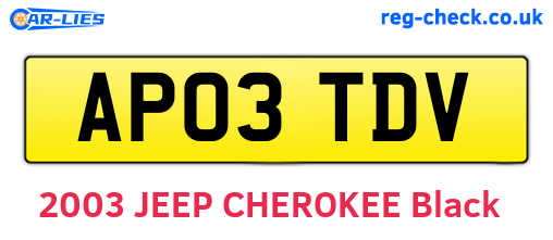 AP03TDV are the vehicle registration plates.
