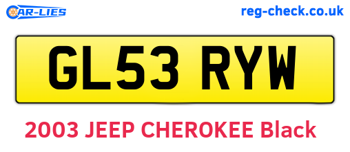 GL53RYW are the vehicle registration plates.