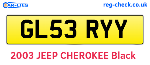 GL53RYY are the vehicle registration plates.