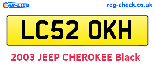 LC52OKH are the vehicle registration plates.