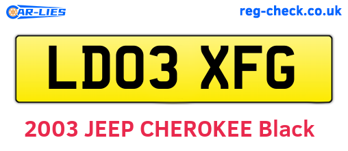 LD03XFG are the vehicle registration plates.