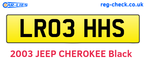 LR03HHS are the vehicle registration plates.