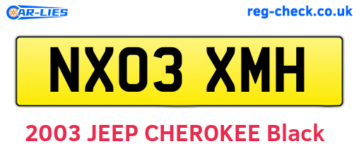 NX03XMH are the vehicle registration plates.