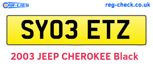 SY03ETZ are the vehicle registration plates.