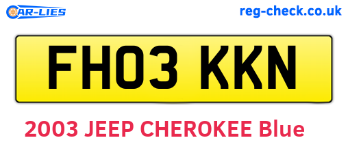 FH03KKN are the vehicle registration plates.