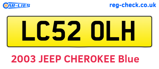 LC52OLH are the vehicle registration plates.