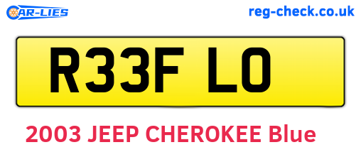 R33FLO are the vehicle registration plates.