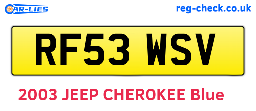 RF53WSV are the vehicle registration plates.