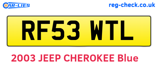 RF53WTL are the vehicle registration plates.