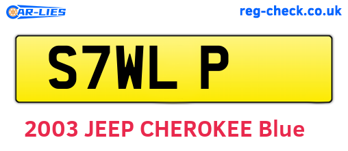 S7WLP are the vehicle registration plates.