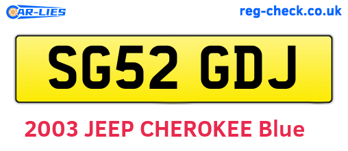SG52GDJ are the vehicle registration plates.
