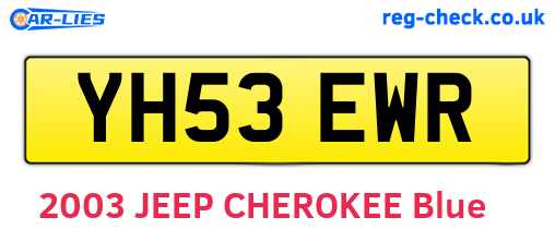 YH53EWR are the vehicle registration plates.