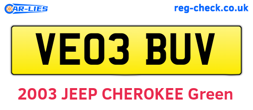 VE03BUV are the vehicle registration plates.