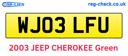 WJ03LFU are the vehicle registration plates.