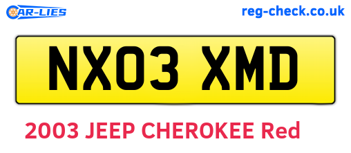 NX03XMD are the vehicle registration plates.