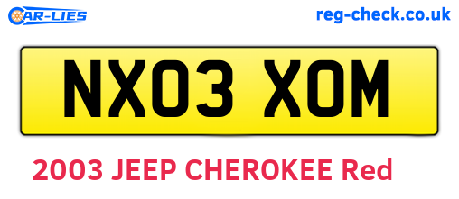 NX03XOM are the vehicle registration plates.