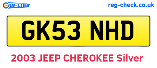 GK53NHD are the vehicle registration plates.