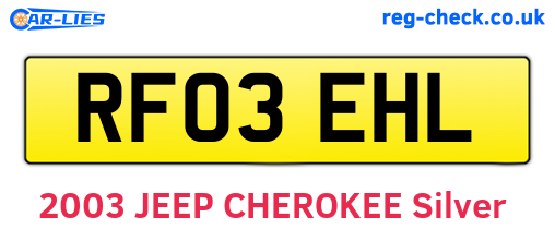 RF03EHL are the vehicle registration plates.