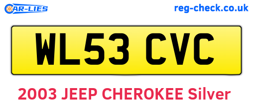 WL53CVC are the vehicle registration plates.